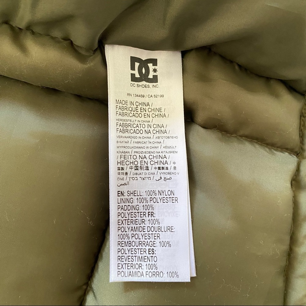 NEW DC Green Insulated Puffer Jacket Coat - Picture 8 of 9